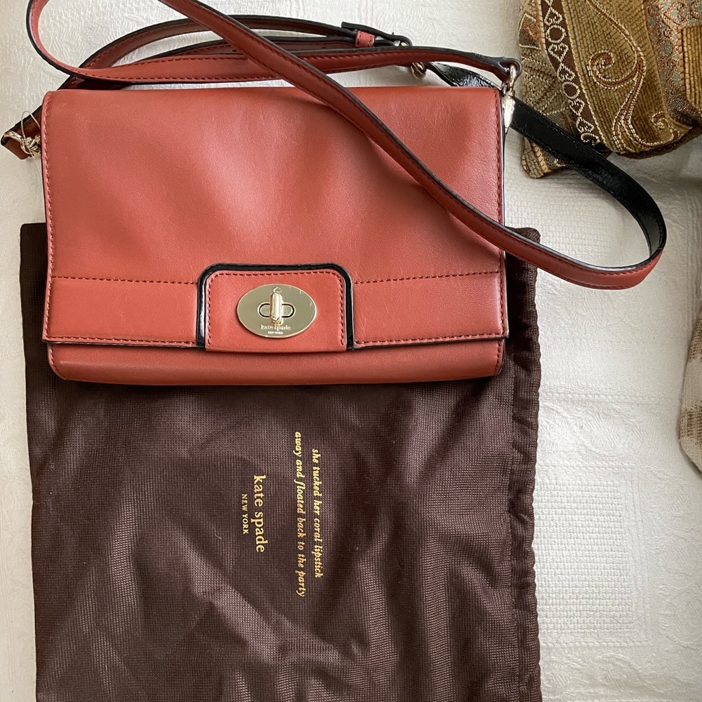 Brand New Kate Spade copper leather crossbody bag.